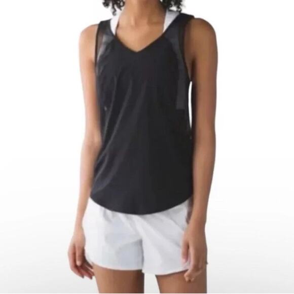 Lululemon Run With The Sun Woven Swift Ultra Black Athletic Tank Top Women’s 8 - Picture 2 of 8